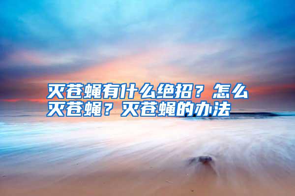 滅蒼蠅有什么絕招？怎么滅蒼蠅？滅蒼蠅的辦法