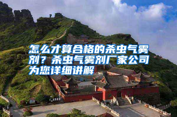 怎么才算合格的殺蟲氣霧劑？殺蟲氣霧劑廠家公司為您詳細講解