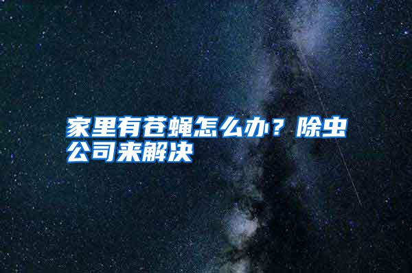 家里有蒼蠅怎么辦？除蟲公司來解決