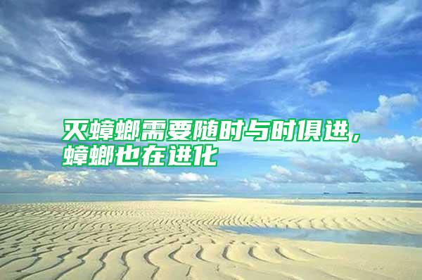 滅蟑螂需要隨時與時俱進，蟑螂也在進化