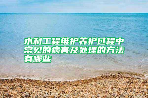 水利工程維護(hù)養(yǎng)護(hù)過程中常見的病害及處理的方法有哪些