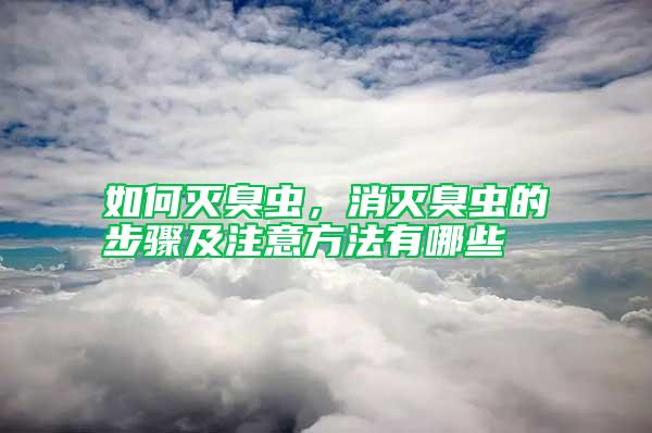 如何滅臭蟲，消滅臭蟲的步驟及注意方法有哪些