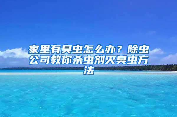 家里有臭蟲怎么辦？除蟲公司教你殺蟲劑滅臭蟲方法