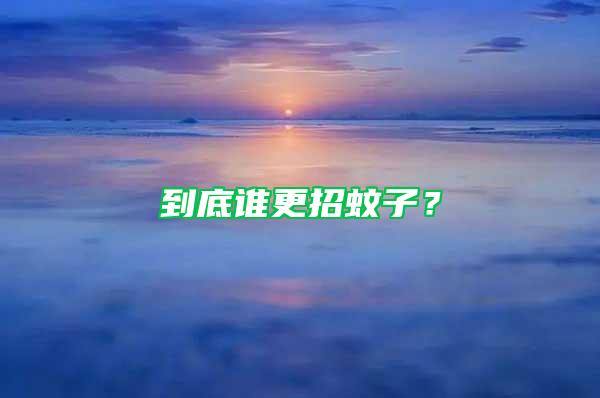 到底誰更招蚊子？