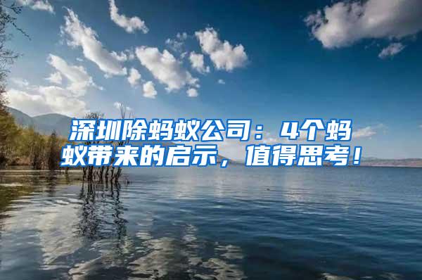 深圳除螞蟻公司：4個螞蟻帶來的啟示，值得思考！
