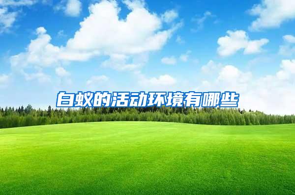 白蟻的活動(dòng)環(huán)境有哪些