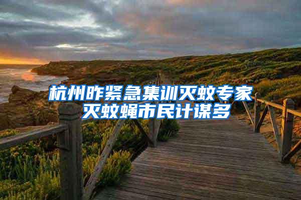 杭州昨緊急集訓(xùn)滅蚊專(zhuān)家 滅蚊蠅市民計(jì)謀多
