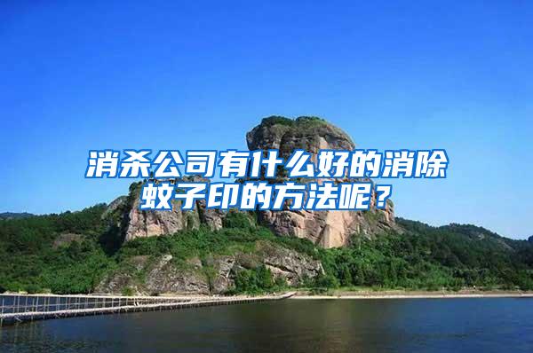 消殺公司有什么好的消除蚊子印的方法呢？