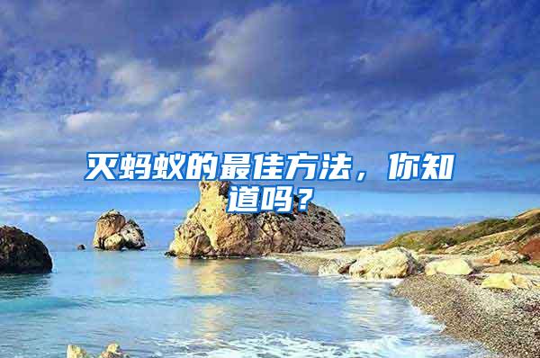 滅螞蟻的最佳方法，你知道嗎？