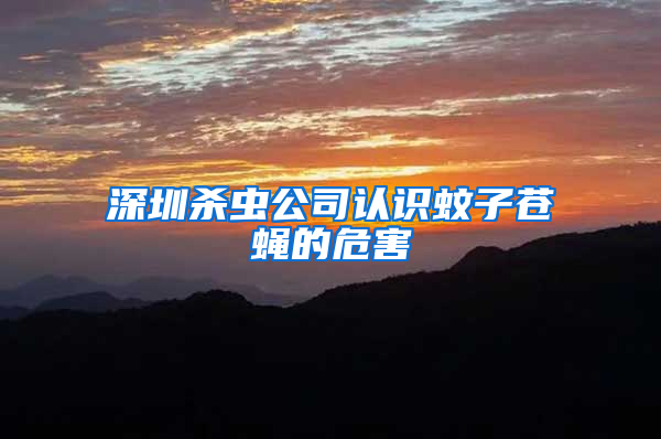 深圳殺蟲公司認(rèn)識蚊子蒼蠅的危害
