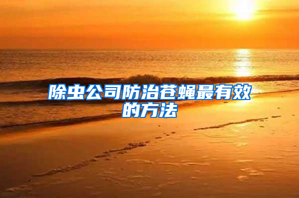 除蟲(chóng)公司防治蒼蠅最有效的方法